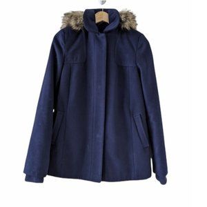 TOPSHOP / NAVY WINTER COAT FAUX FUR / 4